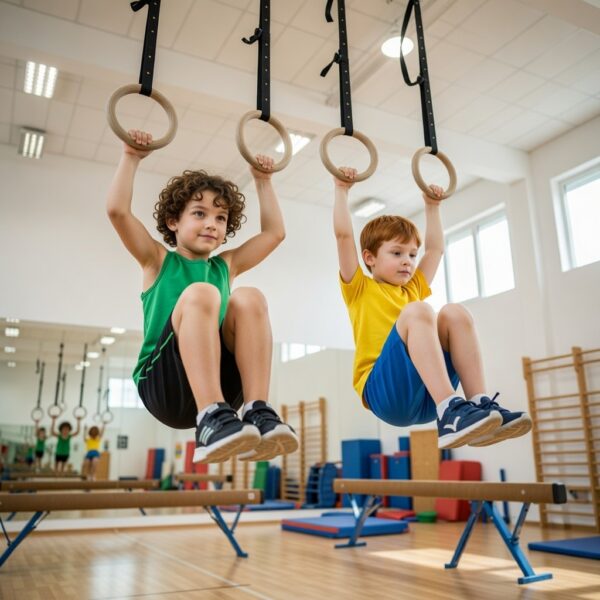 premium wooden gymnastic rings with heavy duty adjustable straps – olympic strength training rings for pull ups, dips & cross training