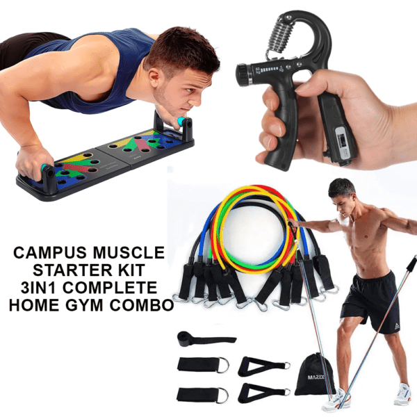 campus muscle starter kit 3in1 complete home fitness combo