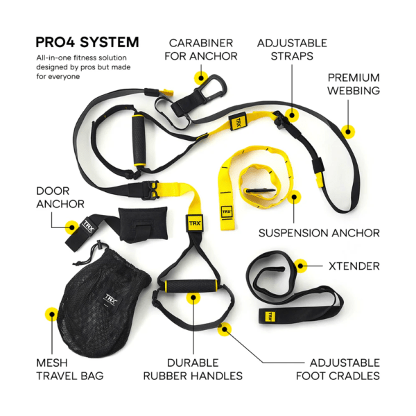 trx all in one suspension training system with indoor & outdoor anchor | full body workout trainer