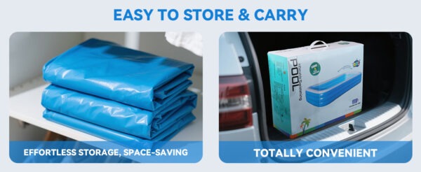 large inflatable swimming pool for kids & adults, extra large thickened pvc family blow up pool, durable backyard outdoor garden summer water party pool