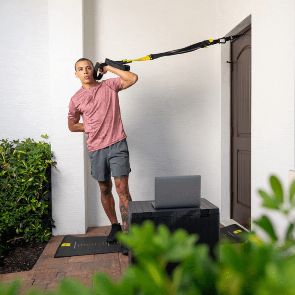 trx all in one suspension training system with indoor & outdoor anchor | full body workout trainer