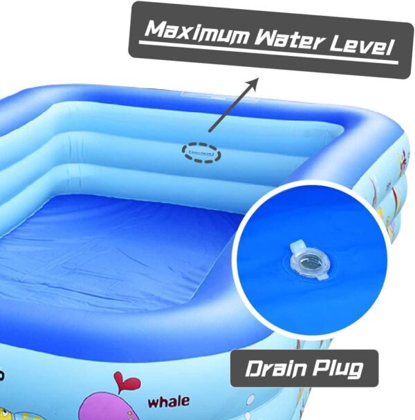 large inflatable swimming pool for kids & adults, extra large thickened pvc family blow up pool, durable backyard outdoor garden summer water party pool