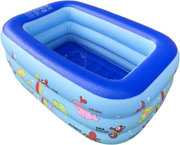large inflatable swimming pool for kids & adults, extra large thickened pvc family blow up pool, durable backyard outdoor garden summer water party pool