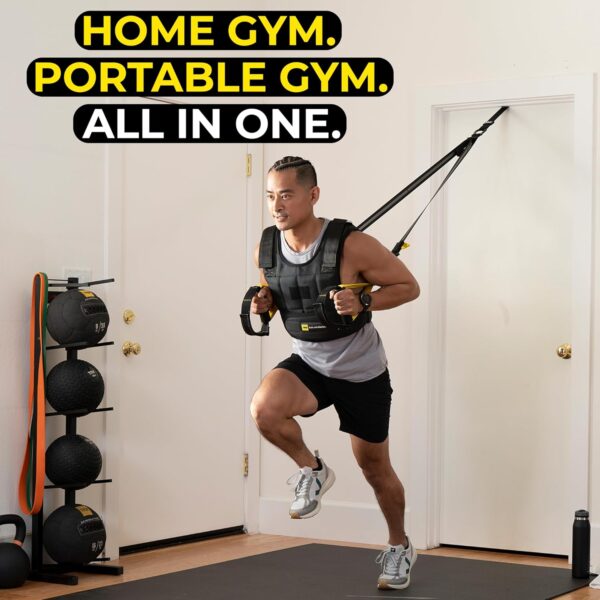 trx all in one suspension training system with indoor & outdoor anchor | full body workout trainer