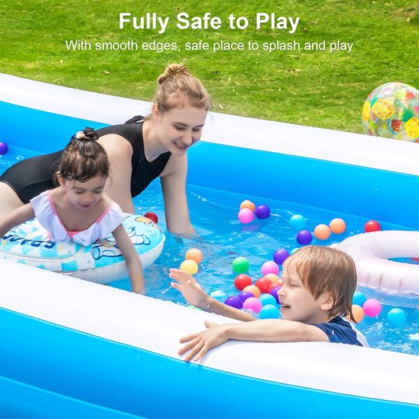large inflatable swimming pool for kids & adults, extra large thickened pvc family blow up pool, durable backyard outdoor garden summer water party pool