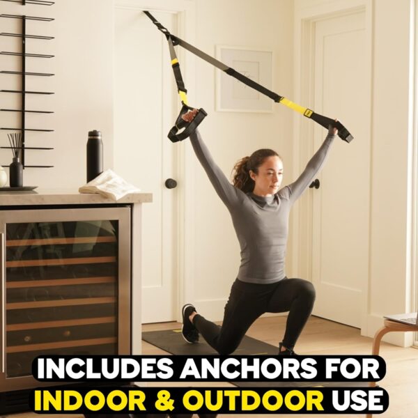 trx all in one suspension training system with indoor & outdoor anchor | full body workout trainer