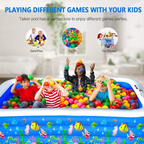 large inflatable swimming pool for kids & adults, extra large thickened pvc family blow up pool, durable backyard outdoor garden summer water party pool