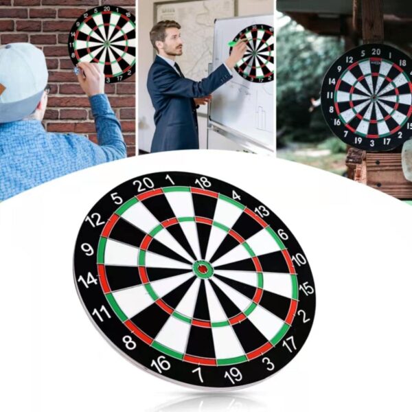 dart board game set with steel tip darts | wall mounted standard dartboard for adults & kids | complete family fun target game & accessories