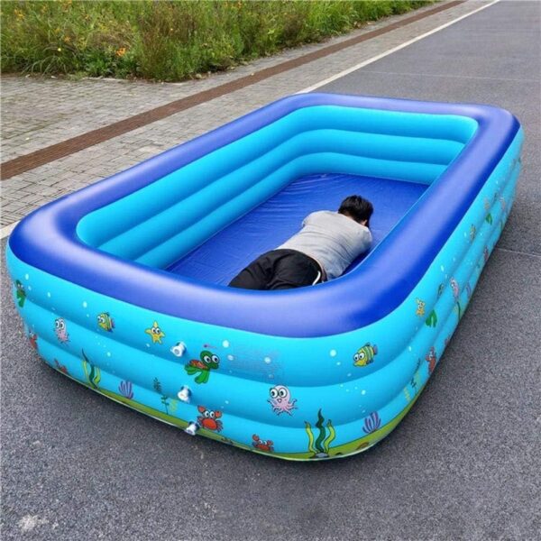large inflatable swimming pool for kids & adults, extra large thickened pvc family blow up pool, durable backyard outdoor garden summer water party pool
