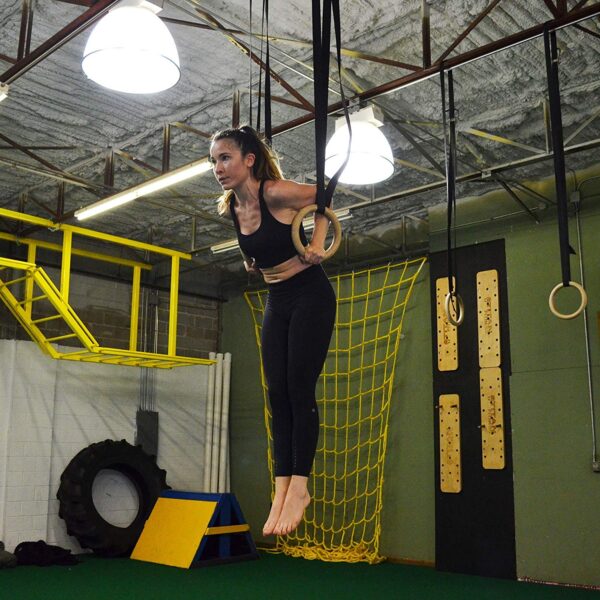 premium wooden gymnastic rings with heavy duty adjustable straps – olympic strength training rings for pull ups, dips & cross training