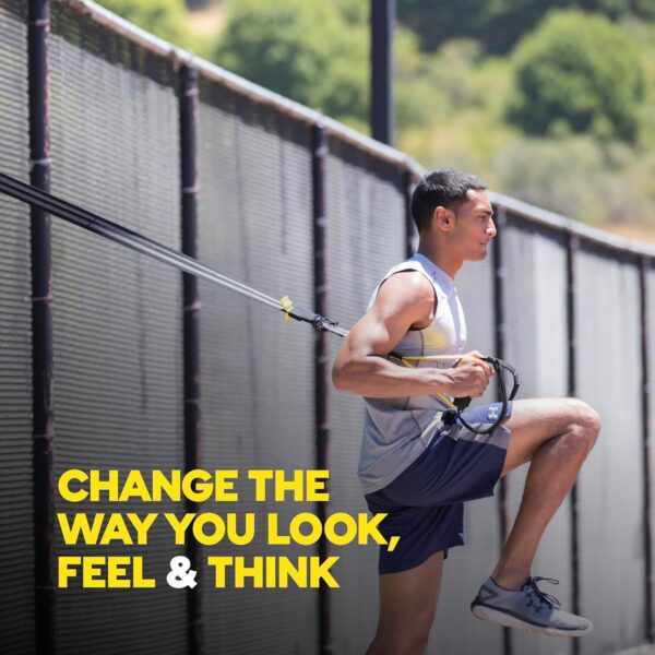 trx all in one suspension training system with indoor & outdoor anchor | full body workout trainer