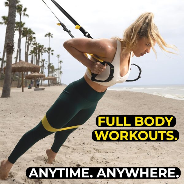 trx all in one suspension training system with indoor & outdoor anchor | full body workout trainer