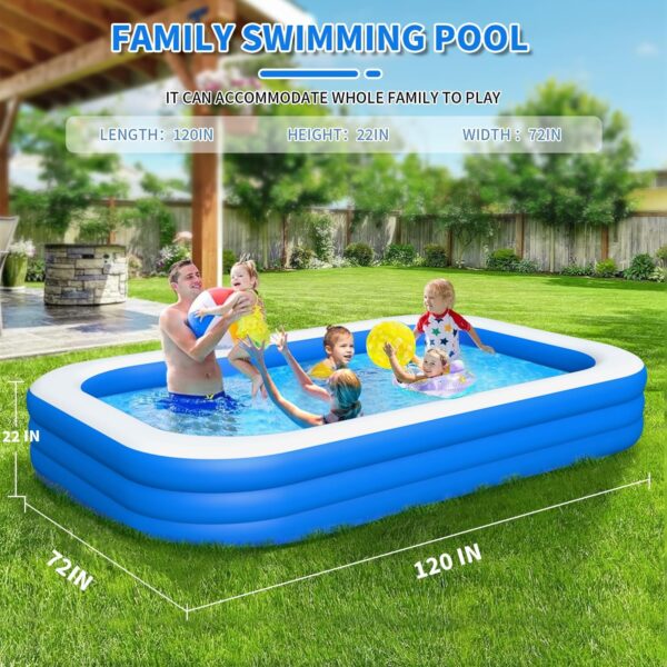 large inflatable swimming pool for kids & adults, extra large thickened pvc family blow up pool, durable backyard outdoor garden summer water party pool