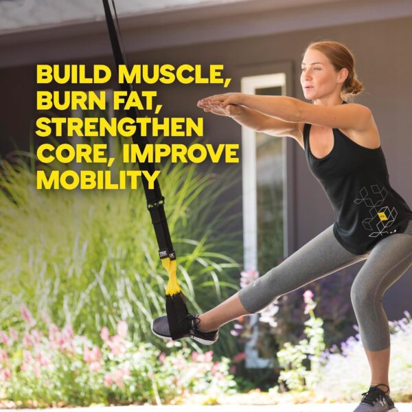 trx all in one suspension training system with indoor & outdoor anchor | full body workout trainer