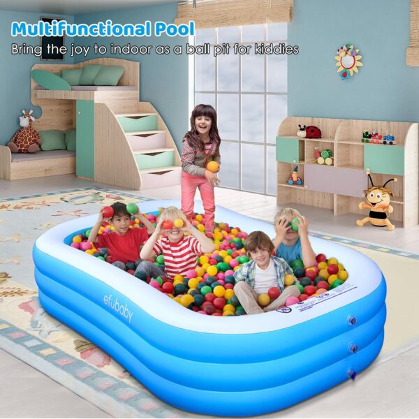 large inflatable swimming pool for kids & adults, extra large thickened pvc family blow up pool, durable backyard outdoor garden summer water party pool