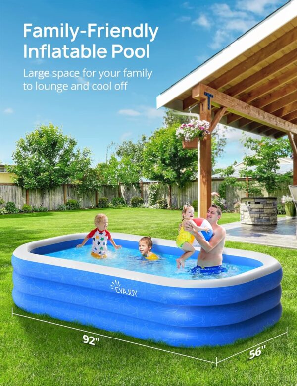 large inflatable swimming pool for kids & adults, extra large thickened pvc family blow up pool, durable backyard outdoor garden summer water party pool