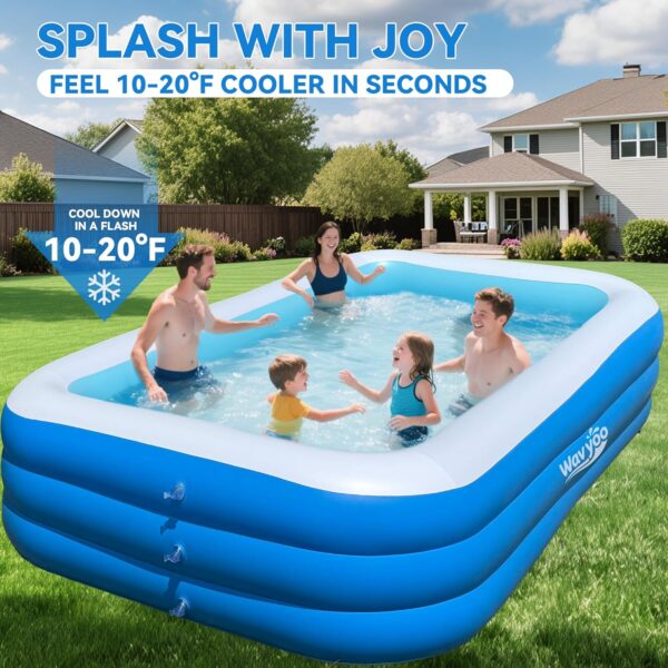 large inflatable swimming pool for kids & adults, extra large thickened pvc family blow up pool, durable backyard outdoor garden summer water party pool