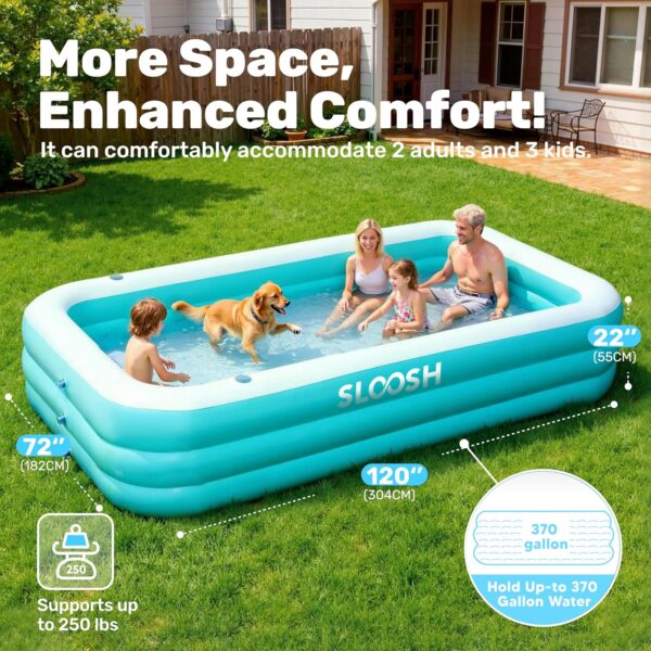 large inflatable swimming pool for kids & adults, extra large thickened pvc family blow up pool, durable backyard outdoor garden summer water party pool
