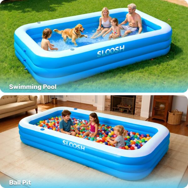 large inflatable swimming pool for kids & adults, extra large thickened pvc family blow up pool, durable backyard outdoor garden summer water party pool