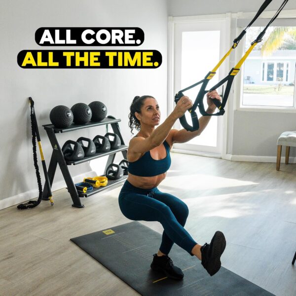 trx all in one suspension training system with indoor & outdoor anchor | full body workout trainer