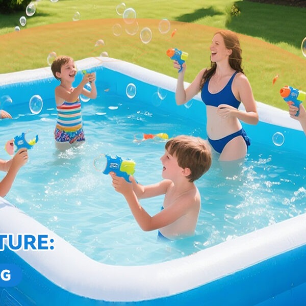 large inflatable swimming pool for kids & adults, extra large thickened pvc family blow up pool, durable backyard outdoor garden summer water party pool