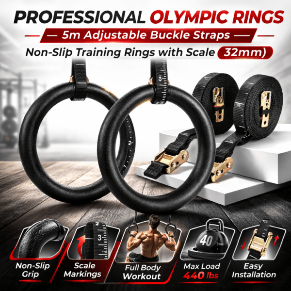 black mountain professional olympic gymnastics rings 1200lbs – adjustable home gym rings for calisthenics & strength training in bangladesh