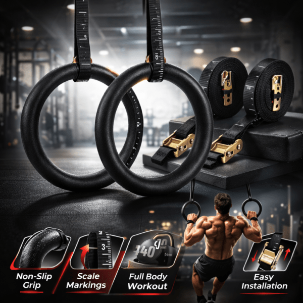 black mountain professional olympic gymnastics rings 1200lbs – adjustable home gym rings for calisthenics & strength training in bangladesh
