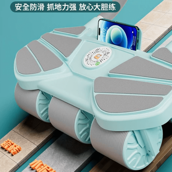 6 wheel automatic rebound ab roller with elbow support & timer – heavy duty core & abs trainer for home gym (copy)