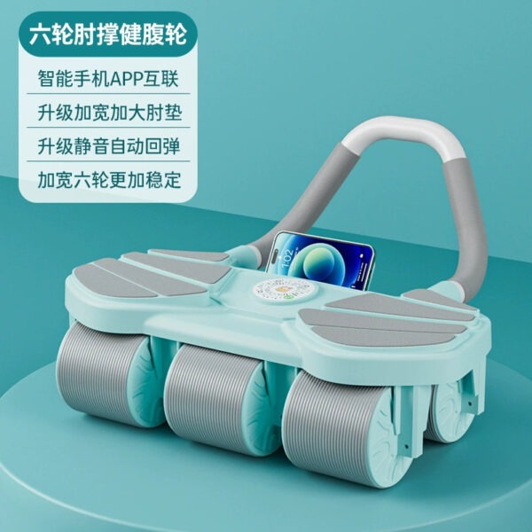 6 wheel automatic rebound ab roller with elbow support & timer – heavy duty core & abs trainer for home gym (copy)