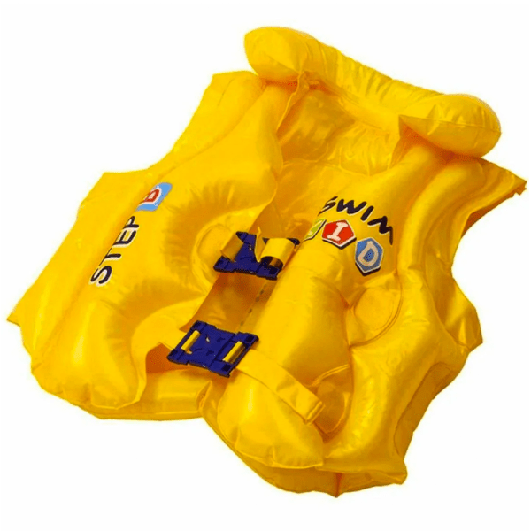 kids inflatable swim vest – safe swimming jacket for school children | pool & beach life jacket