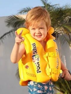 kids inflatable swim vest – safe swimming jacket for school children | pool & beach life jacket