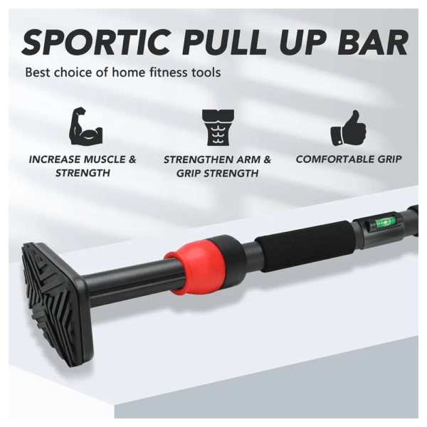 kids safe door pull up bar – no screw installation | 200kg heavy duty | auto locking home fitness bar for children