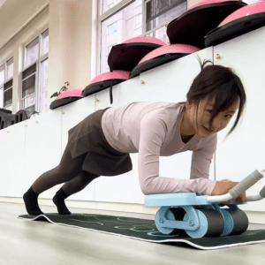 premium 4 wheel automatic rebound ab roller with elbow support & smart timer – advanced core strength trainer for home fitness