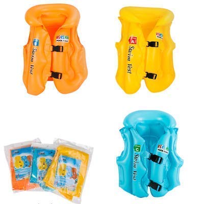 kids inflatable swim vest – safe swimming jacket for school children | pool & beach life jacket