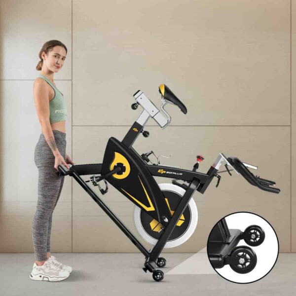 indoor magnetic exercise bike with adjustable resistance & multi position seat | fitness cycle with 10kg flywheel, digital monitor & non slip pedals | heavy duty indoor workout bike (up to 130kg capacity)