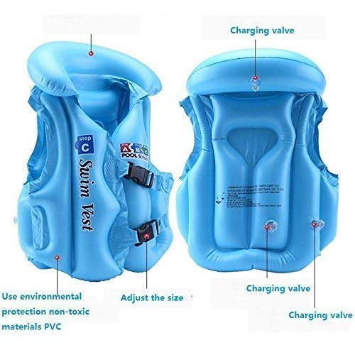 kids inflatable swim vest – safe swimming jacket for school children | pool & beach life jacket