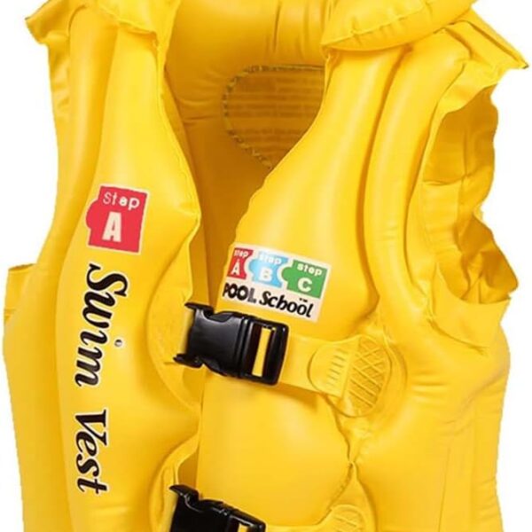 kids inflatable swim vest – safe swimming jacket for school children | pool & beach life jacket