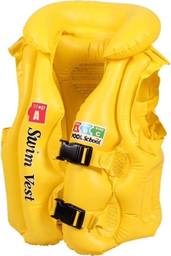 kids inflatable swim vest – safe swimming jacket for school children | pool & beach life jacket