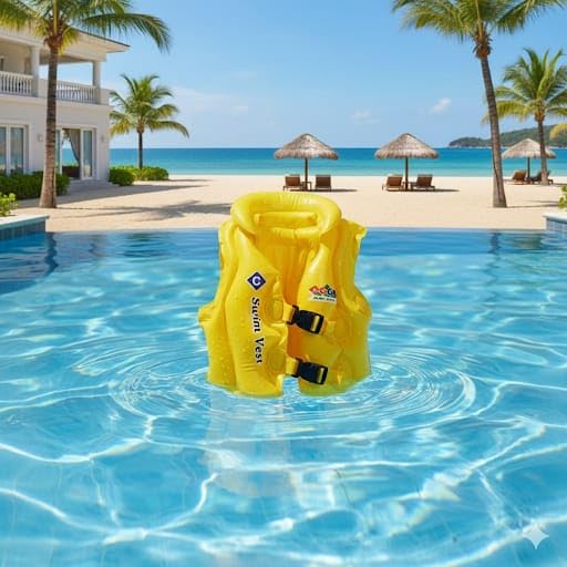 kids inflatable swim vest – safe swimming jacket for school children | pool & beach life jacket