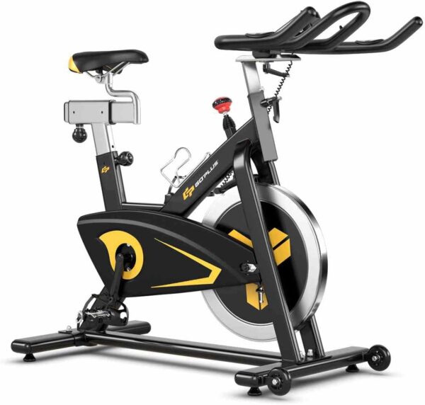 indoor magnetic exercise bike with adjustable resistance & multi position seat | fitness cycle with 10kg flywheel, digital monitor & non slip pedals | heavy duty indoor workout bike (up to 130kg capacity)