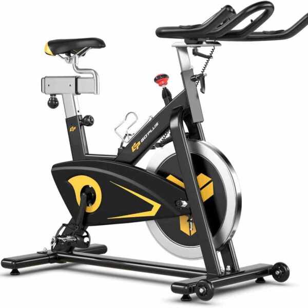 indoor magnetic exercise bike with adjustable resistance & multi position seat | fitness cycle with 10kg flywheel, digital monitor & non slip pedals | heavy duty indoor workout bike (up to 130kg capacity)