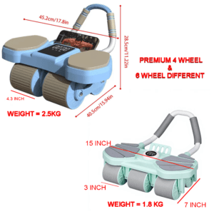 Premium 4-Wheel Automatic Rebound Ab Roller with Elbow Support & Smart Timer premium 4 wheel automatic rebound ab roller with elbow support & smart timer