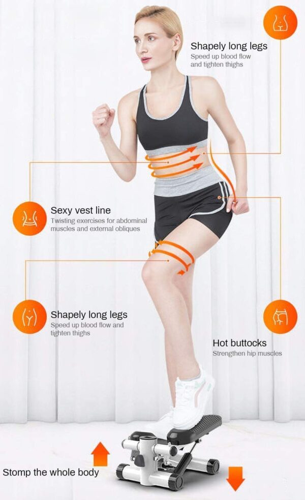 mini stepper with lcd monitor, portable stair step exercise machine for home workout, compact cardio fitness equipment with non slip pedals