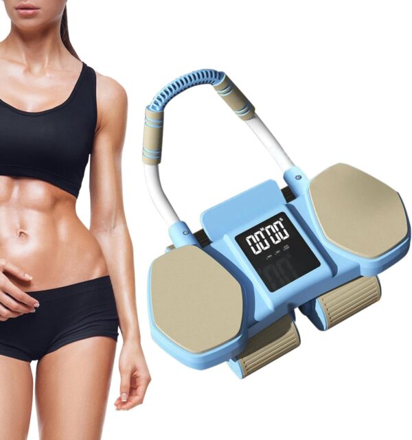 premium 4 wheel automatic rebound ab roller with elbow support & smart timer – advanced core strength trainer for home fitness