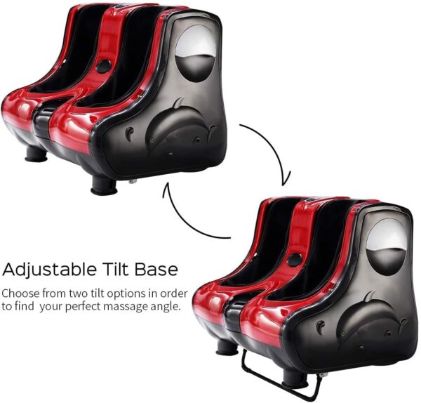 relax4life foot & calf massager with heat – deep kneading shiatsu massage, rolling & vibration for pain relief (red)