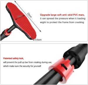 kids safe door pull up bar – no screw installation | 200kg heavy duty | auto locking home fitness bar for children