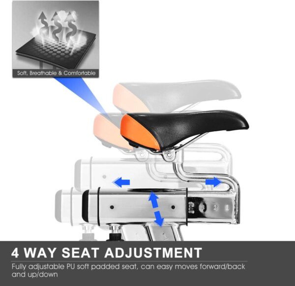 indoor magnetic exercise bike with adjustable resistance & multi position seat | fitness cycle with 10kg flywheel, digital monitor & non slip pedals | heavy duty indoor workout bike (up to 130kg capacity)