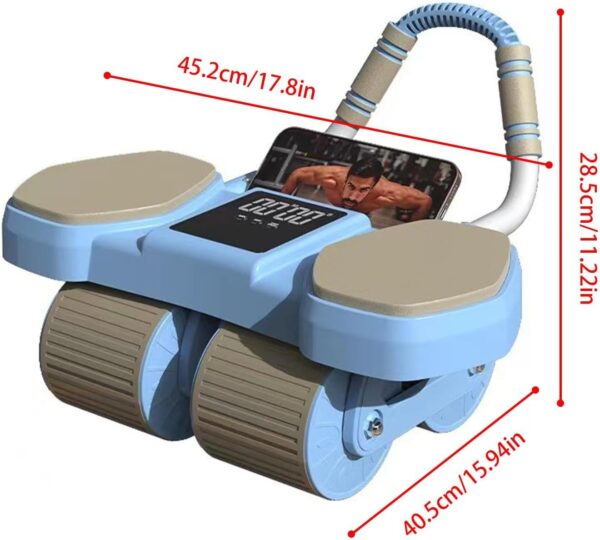 premium 4 wheel automatic rebound ab roller with elbow support & smart timer – advanced core strength trainer for home fitness
