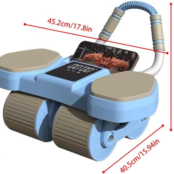 premium 4 wheel automatic rebound ab roller with elbow support & smart timer – advanced core strength trainer for home fitness