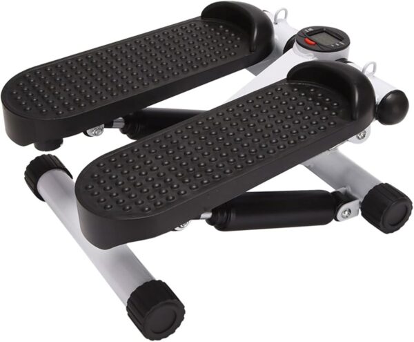 mini stepper with lcd monitor, portable stair step exercise machine for home workout, compact cardio fitness equipment with non slip pedals